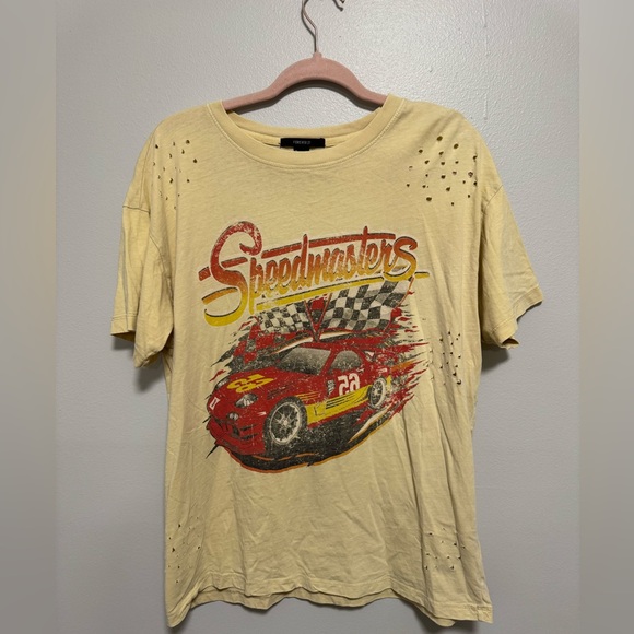 Forever 21 Graphic Race Car Yellow T-shirt - Picture 2 of 8